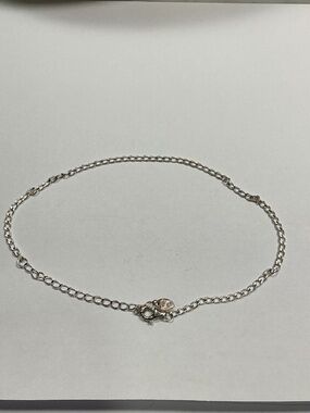Sterling Silver AV Signed Adjustable Anklet Bracelet. 8 to 10 “ long